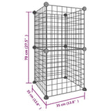Ograda za hišne ljubljenčke z 8 paneli črna 35x35 cm jeklo