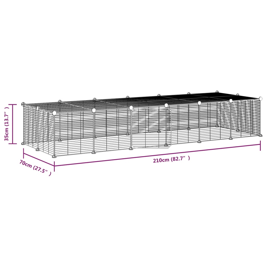 Ograda za hišne ljubljenčke z 28 paneli črna 35x35 cm jeklo