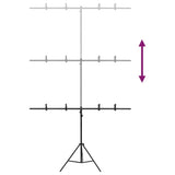 Stojalo za ozadje v obliki črke T črno 151x60x(70-200) cm