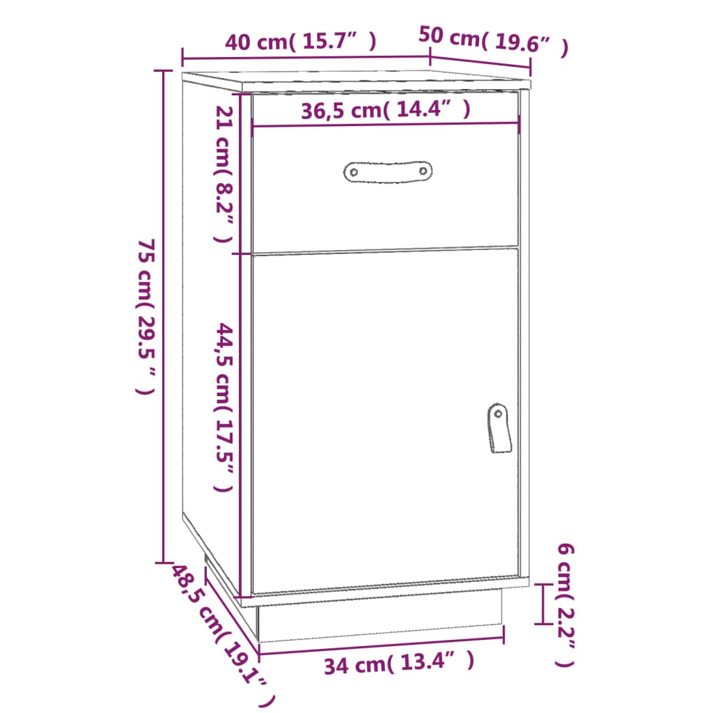 Omarica za pisalno mizo siva 40x50x75 cm trdna borovina