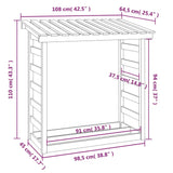 Stojalo za drva 108x64,5x110 cm trdna borovina