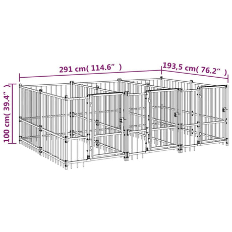 Zunanji pasji boks jeklo 5,63 m²