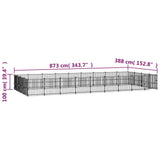 Zunanji pasji boks jeklo 33,87 m²