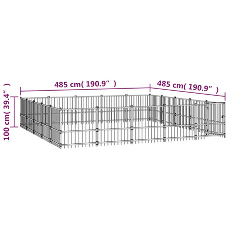 Zunanji pasji boks jeklo 23,52 m²