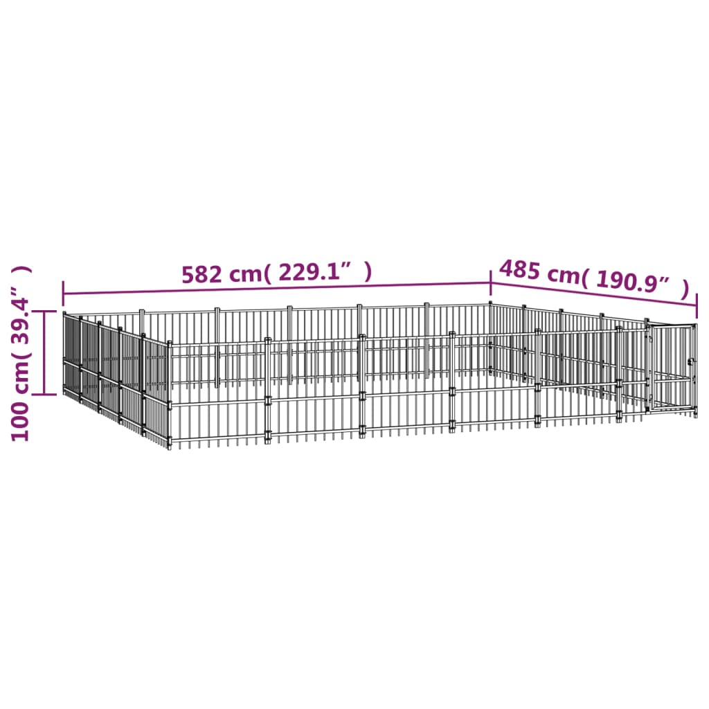 Zunanji pasji boks jeklo 28,23 m²