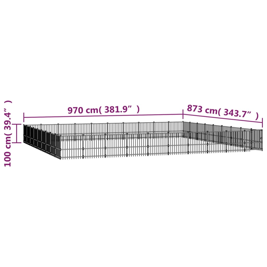 Zunanji pasji boks jeklo 84,68 m²