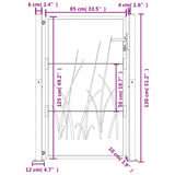 Vrtna vrata 105x130 cm Corten jeklo dizajn trave