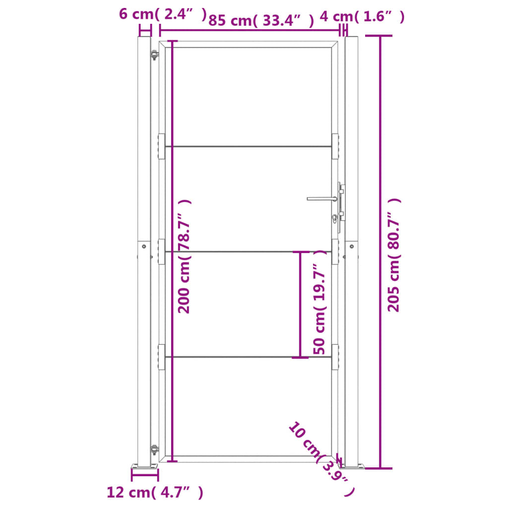 Vrtna vrata 105x205 cm corten jeklo