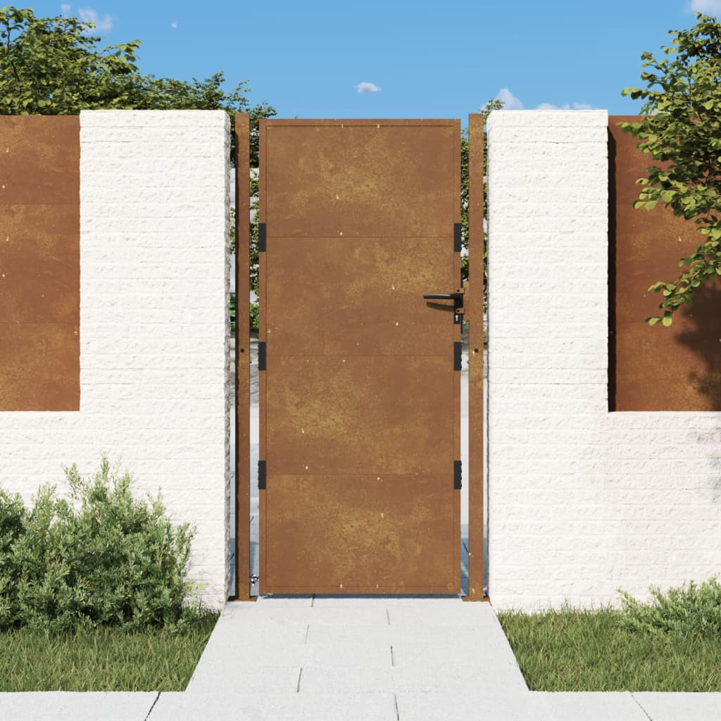 Vrtna vrata 105x205 cm corten jeklo