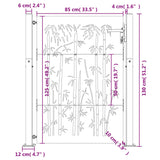 Vrtna vrata 105x130 cm corten jeklo dizajn bambusa