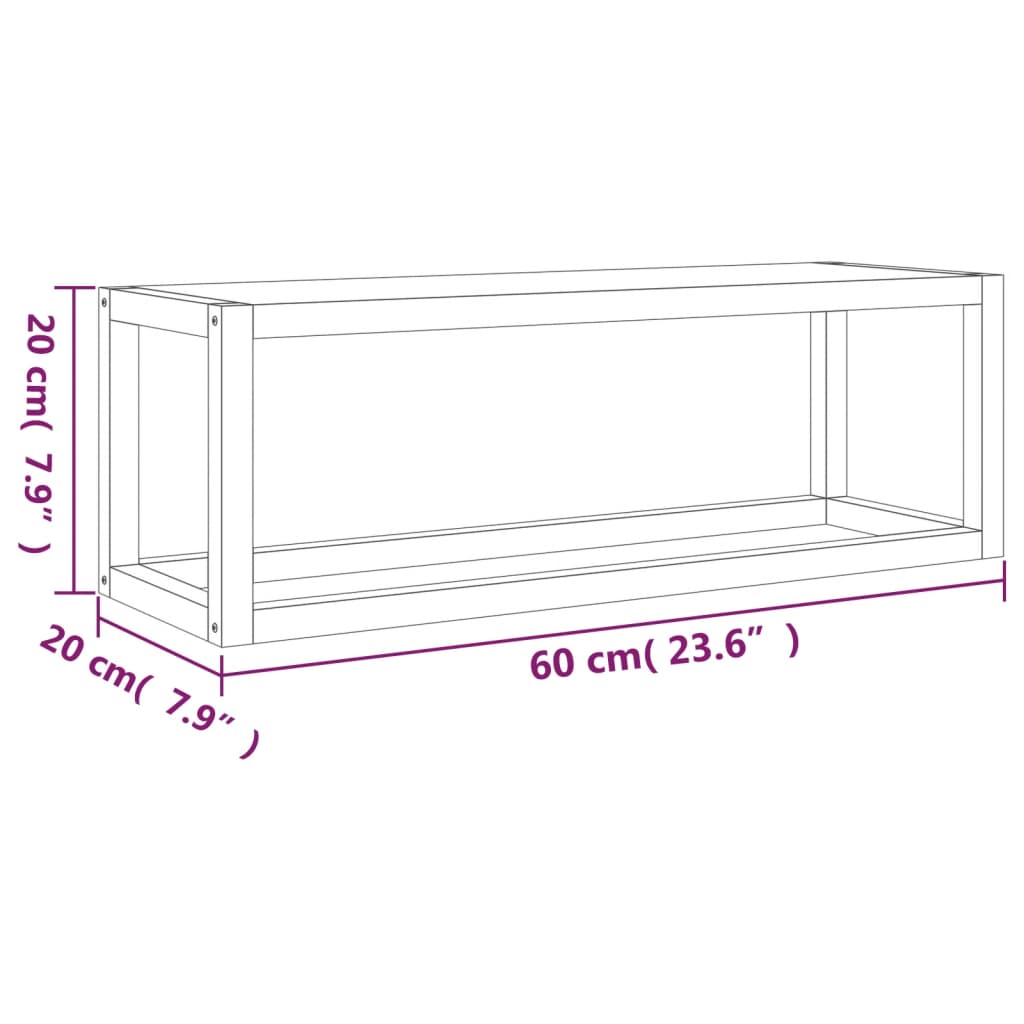 Regal za brisače 60x20x20 cm trdna orehovina