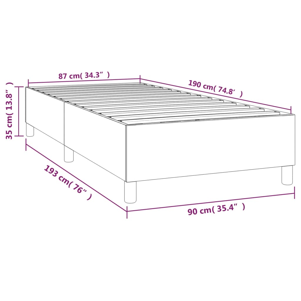 Posteljni okvir zelen 90x190 cm blago