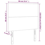 Posteljno vzglavje 2 kosa temno rjavo 90x5x78/88 cm blago