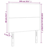 Posteljno vzglavje 2 kosa temno sivo 100x5x78/88 cm blago