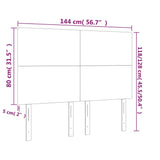 Posteljno vzglavje 4 kosa svetlo siv 72x5x78/88 cm blago