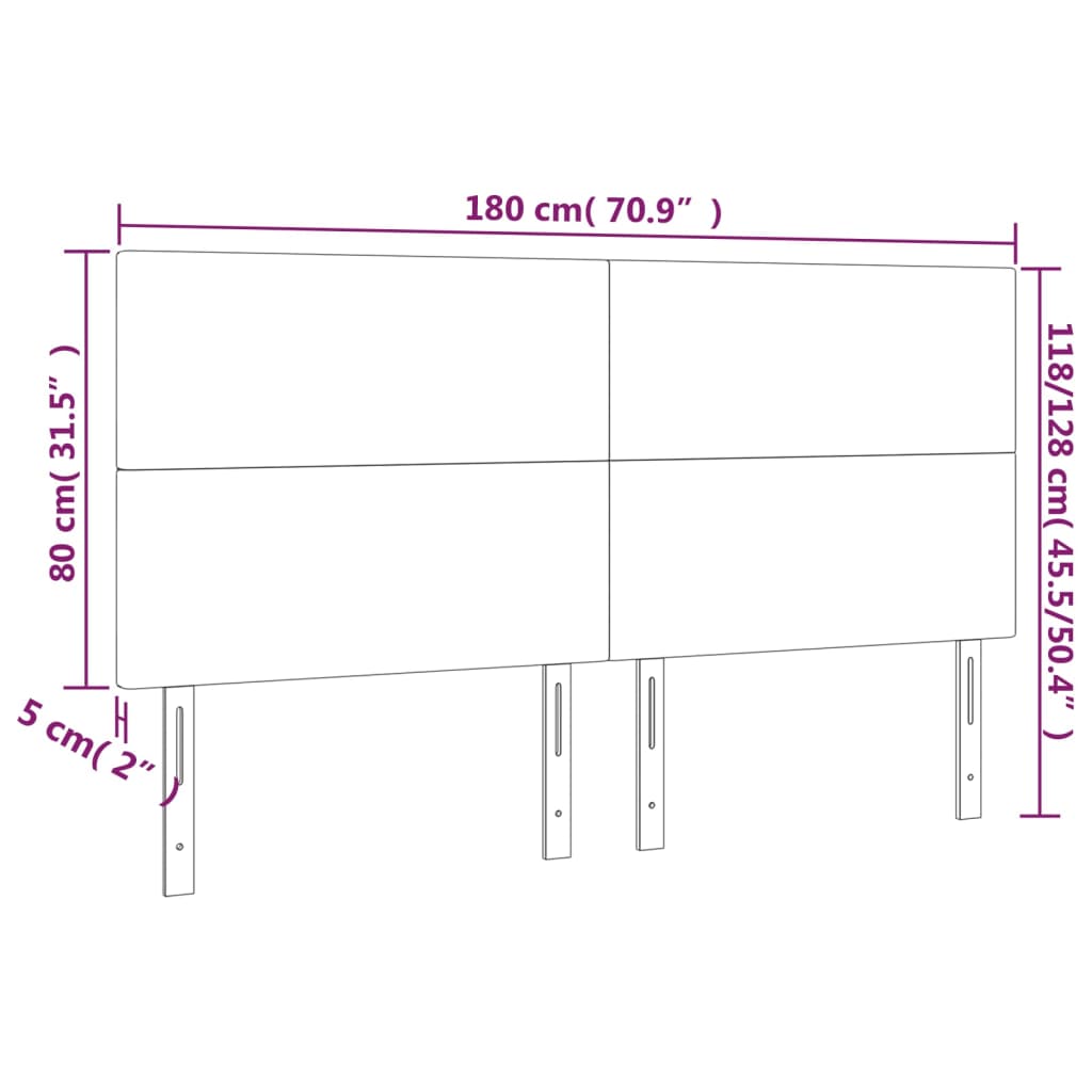 Posteljno vzglavje 4 kosa moder 90x5x78/88 cm blago