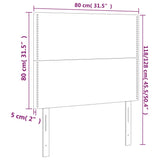 Posteljno vzglavje 2 kosa temno rjavo 80x5x78/88 cm blago