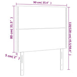 Posteljno vzglavje 2 kosa temno sivo 90x5x78/88 cm blago