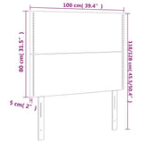 Posteljno vzglavje 2 kosa temno sivo 100x5x78/88 cm blago