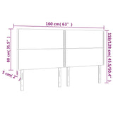 Posteljno vzglavje 4 kosa temno siv 80x5x78/88 cm blago