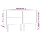 Posteljno vzglavje 4 kosa temno rjav 80x5x78/88 cm blago