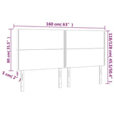 Posteljno vzglavje 4 kosa krem 80x5x78/88 cm blago