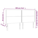 Posteljno vzglavje 4 kosa črn 90x5x78/88 cm blago