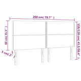 Posteljno vzglavje 4 kosa temno sivo 100x5x78/88 cm blago