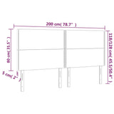 Posteljno vzglavje 4 kosa temno rjav 100x5x78/88 cm blago