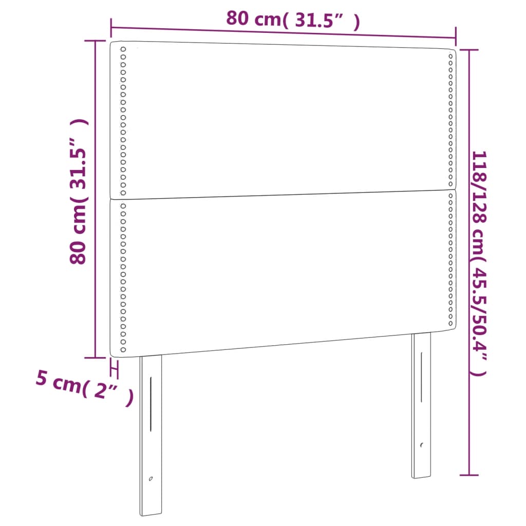 Posteljno vzglavje 2 kosa temno zeleno 80x5x78/88 cm žamet