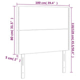 Posteljno vzglavje 2 kosa temno sivo 100x5x78/88 cm žamet