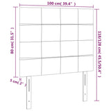 Posteljno vzglavje 2 kosa temno sivo 100x5x78/88 cm blago