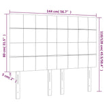 Posteljno vzglavje 4 kosa svetlo siv 72x5x78/88 cm blago