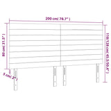 Posteljno vzglavje 4 kosa črn 100x5x78/88 cm blago