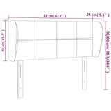 Vzglavje z ušesi temno modro 83x23x78/88 cm žamet