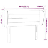 Vzglavje z ušesi temno modro 83x23x78/88 cm žamet