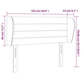 Vzglavje z ušesi temno modro 103x23x78/88 cm žamet