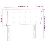 Vzglavje z ušesi temno zeleno 83x23x78/88 cm žamet