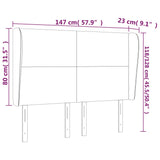 Vzglavje z ušesi temno rjavo 147x23x118/128 cm blago