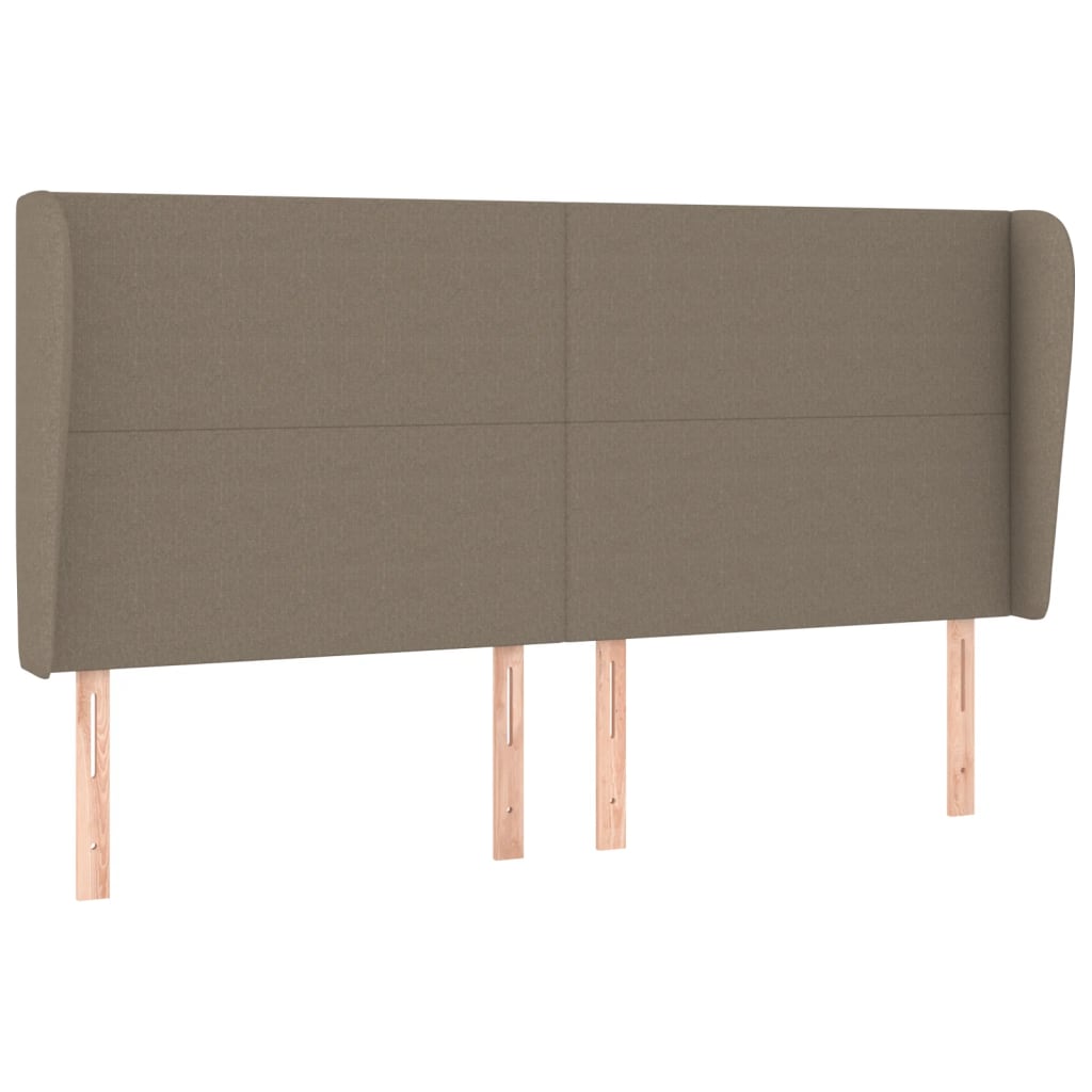 Vzglavje z ušesi taupe 183x23x118/128 cm blago