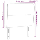 Vzglavje z ušesi temno modra 93x23x118/128 cm žamet