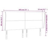 Vzglavje z ušesi temno modra 183x23x118/128 cm žamet