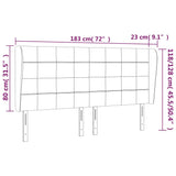 Vzglavje z ušesi modro 183x23x118/128 cm blago