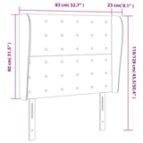 Vzglavje z ušesi črno 83x23x118/128 cm umetno usnje