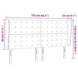 Vzglavje z ušesi sivo 163x23x118/128 cm umetno usnje