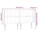 Vzglavje z ušesi sivo 183x23x118/128 cm umetno usnje