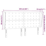 Vzglavje z ušesi sivo 203x23x118/128 cm umetno usnje