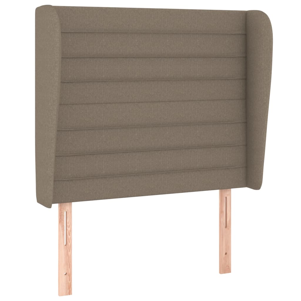 Vzglavje z ušesi taupe 93x23x118/128 cm blago