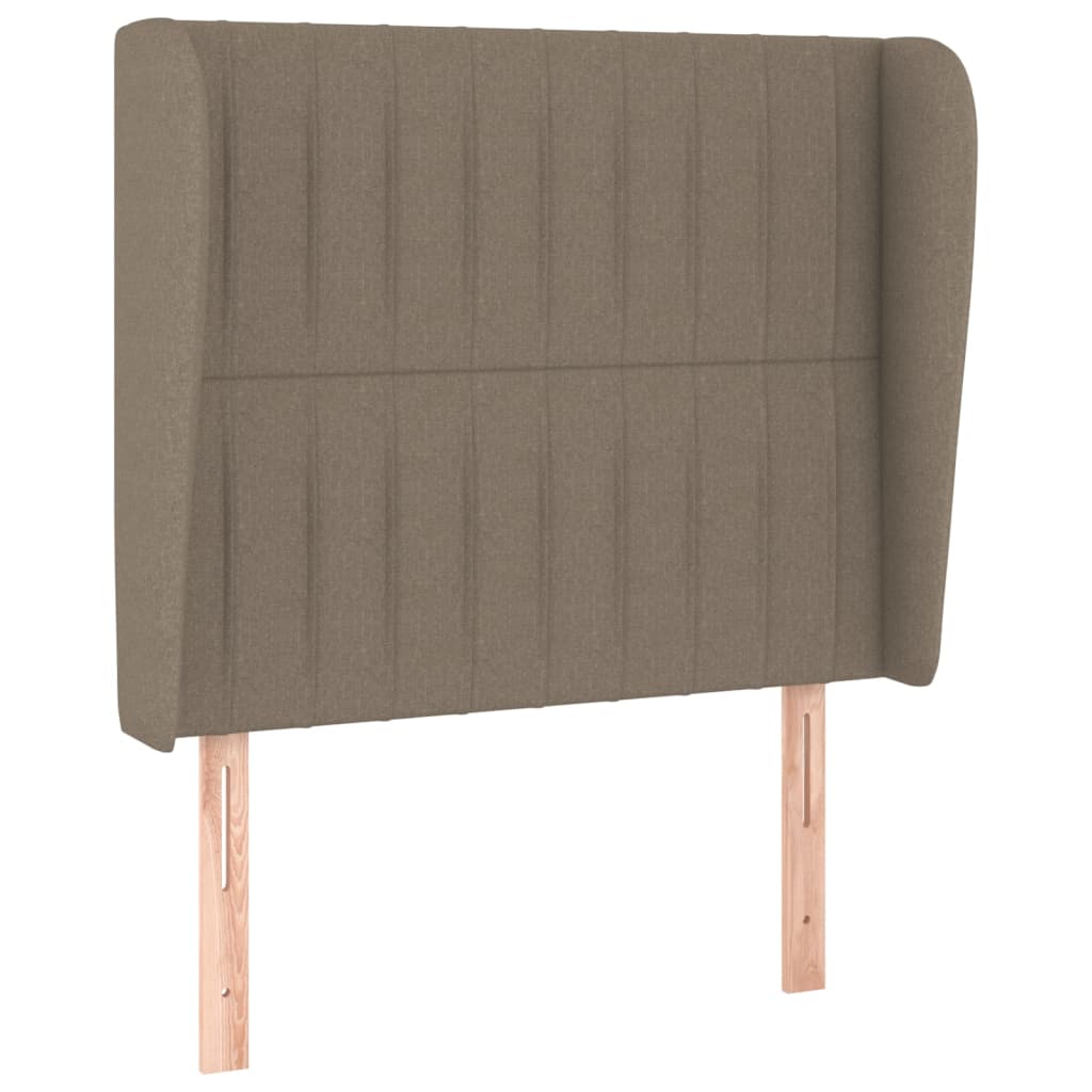 Vzglavje z ušesi taupe 93x23x118/128 cm blago