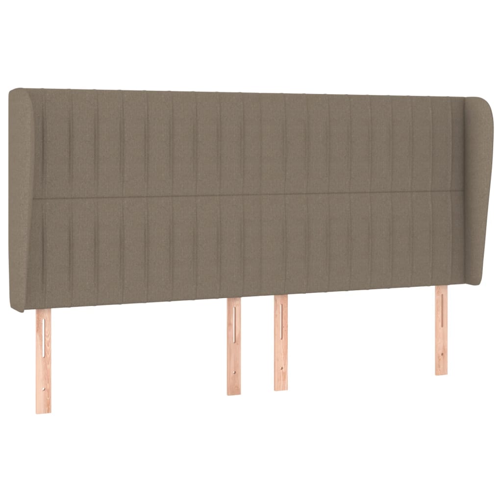 Vzglavje z ušesi taupe 183x23x118/128 cm blago